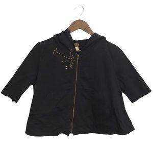 Free People Oversized Crop Studded Hoodie XS